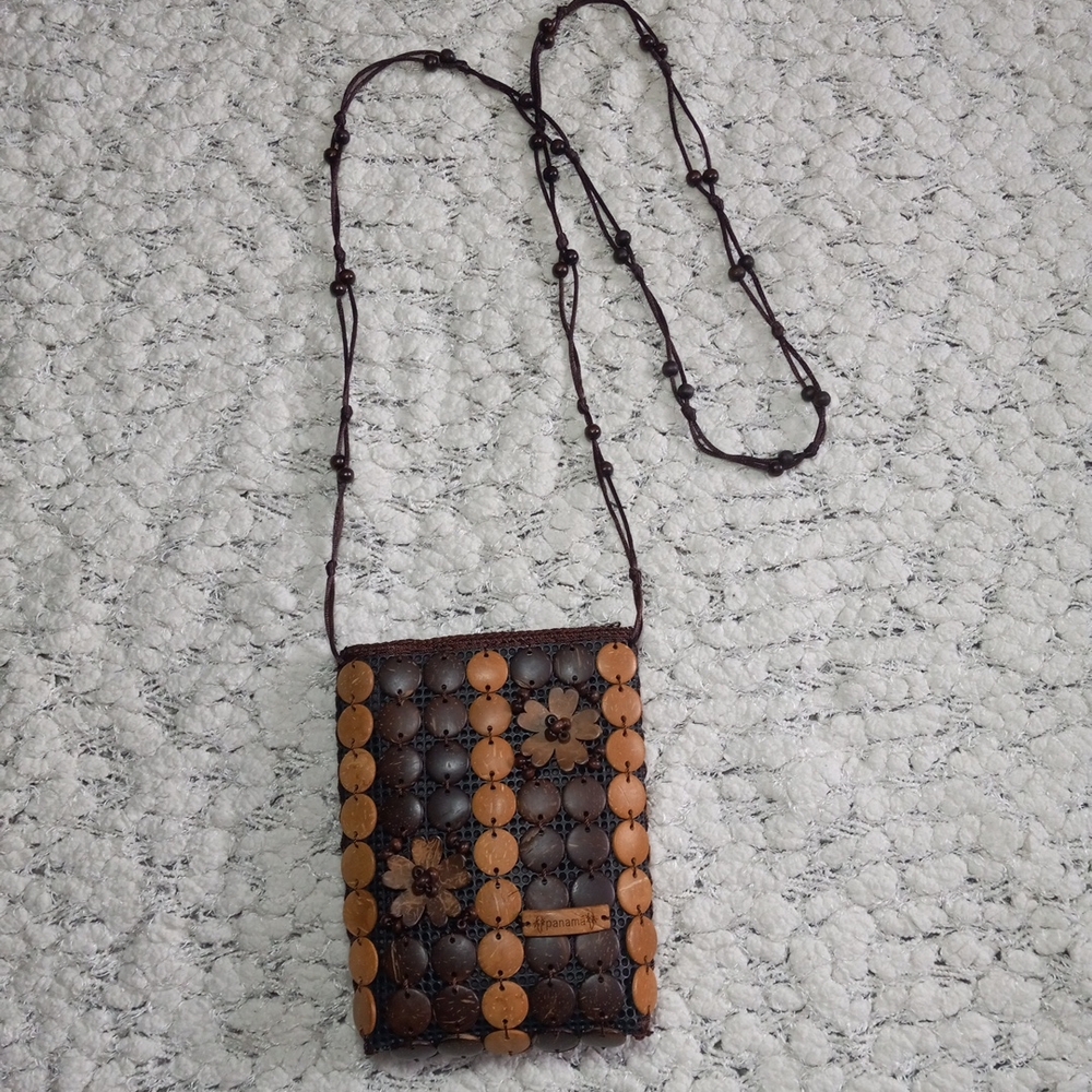 Coconuts Shells Beads Handmade Crossbody Bag Boho Panama Beach
